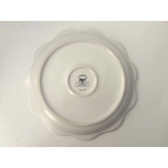 Pier 1 Tidal Blue Salad Plates 8 3/4" Blue Discontinued Scalloped 2008 Set of 2 - Picture 3 of 6
